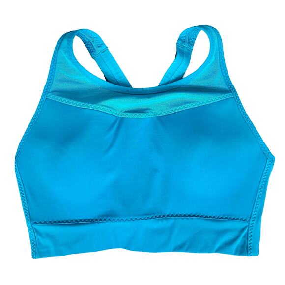 Athleta Deep Water Teal Blue Gigi Racerback Mesh Detail Sports Bra size S - Picture 2 of 8